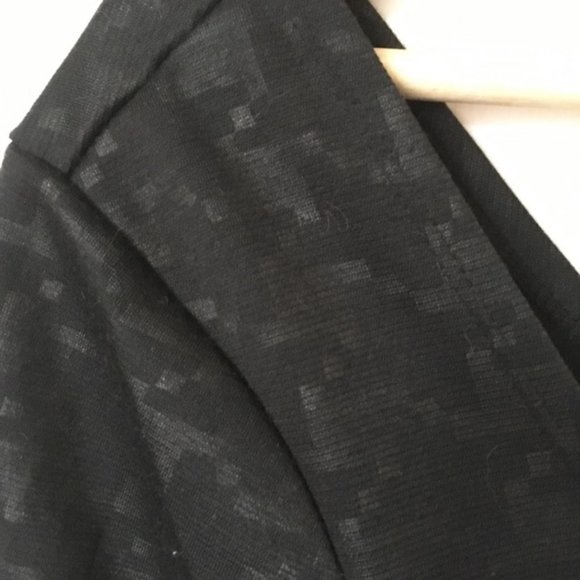 Wide V-Neck Black Skater Dress - Picture 4 of 5